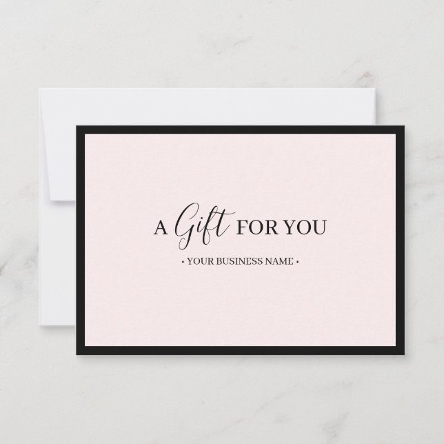 Carte Chic Black Frame Customisé certificat cadeau (Devant)