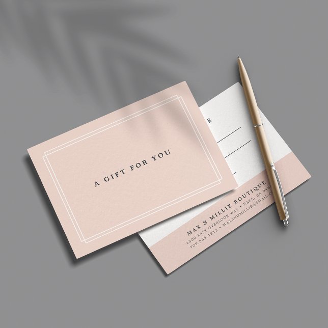 Carte Chic Blush | Élégant certificat cadeau Pink Light (Créateur téléchargé)