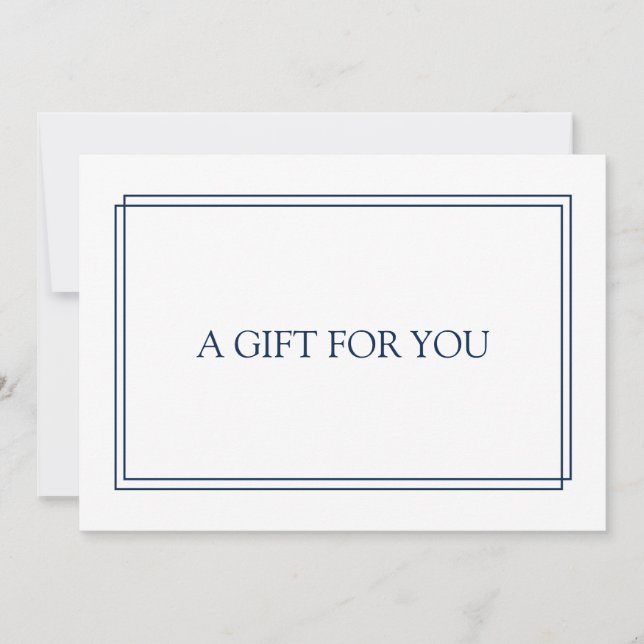 Carte Chic Blush Navy Bleu certificat cadeau (Devant)