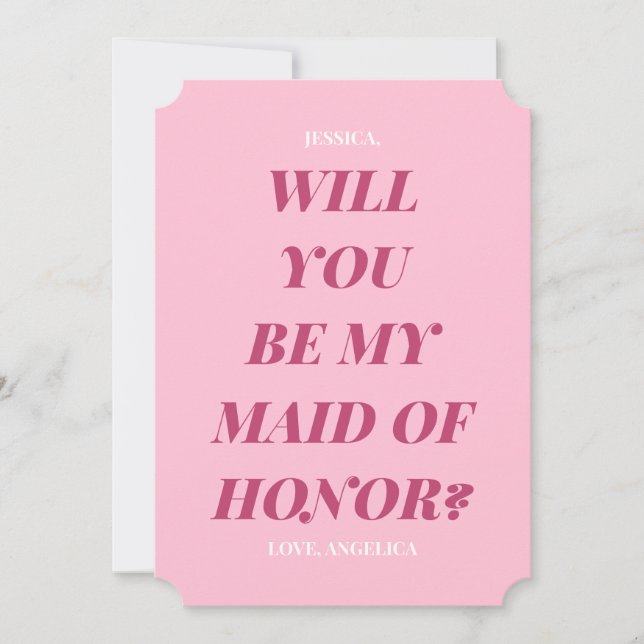 Carte Chic Bold Minimal Maid of Honor Proposition (Devant)