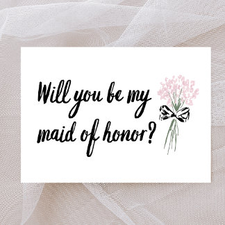 Carte Chic Bouquet Serez-vous ma servante d'honneur Prop