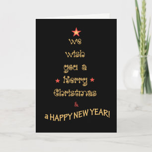 Carte Chic Christmas Tree Gold effet sur le noir