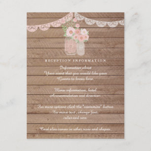 Carte chic d'insertion de mariage de pot et en