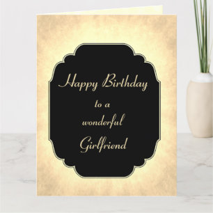 Carte Chic et élégant Joyeux Anniversaire Petite Amie