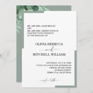 Carte Chic Eucalyptus Mariage de verdure