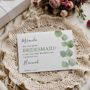 Carte Chic Eucalyptus Verdure Serez-Vous Ma Femme D'Accu