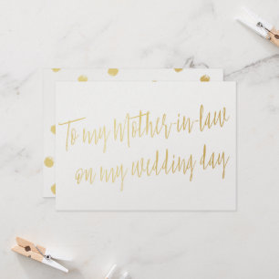 Carte Chic Gold "À ma belle-mère le jour de mon mariage"