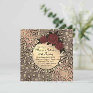 Carte Chic Leopard Rose Fabuleux 40e anniversaire