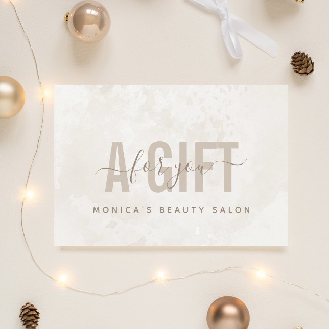 Carte Chic Marbre crème Couleurs douces Neutre Élégant (Créateur téléchargé)