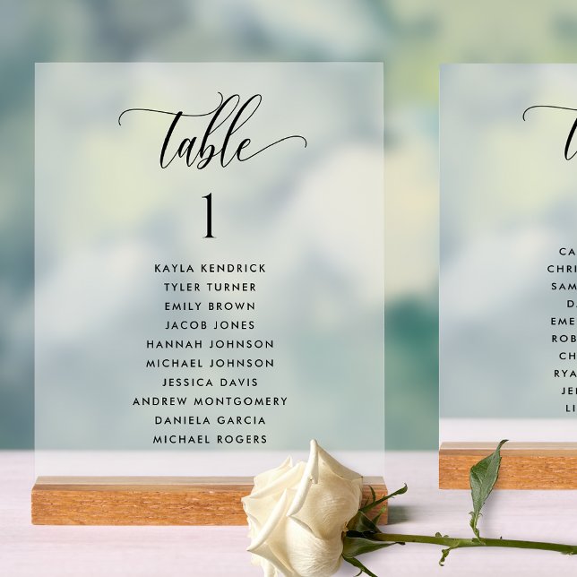 Carte Chic Mariage Table Plan de siège Style Frost (Créateur téléchargé)