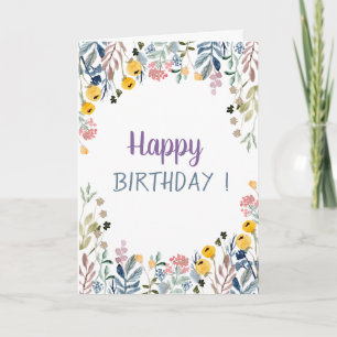 Carte Chic Meadow Floral Anniversaire