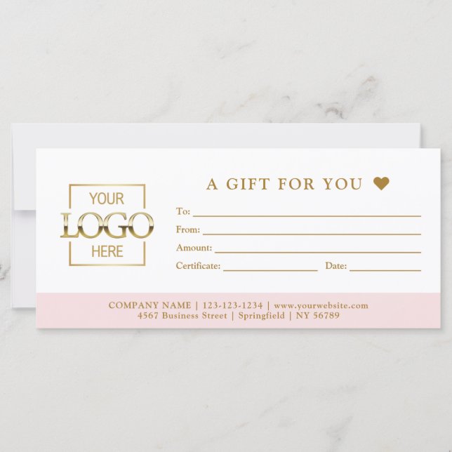 Carte Chic Minimalist Business Gift Certificate Template (Devant)
