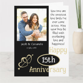 Carte Chic Modern Couple Photo Noir Blanc Anniversaire