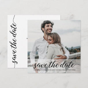 Carte Chic Modern Simple Photo Enregistrer la date Maria