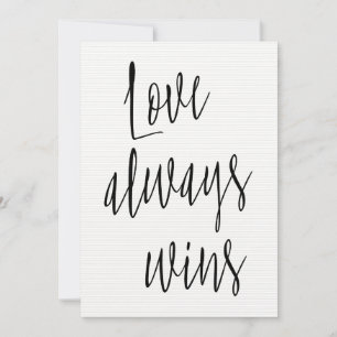 Carte Chic moderne "L'amour gagne toujours"