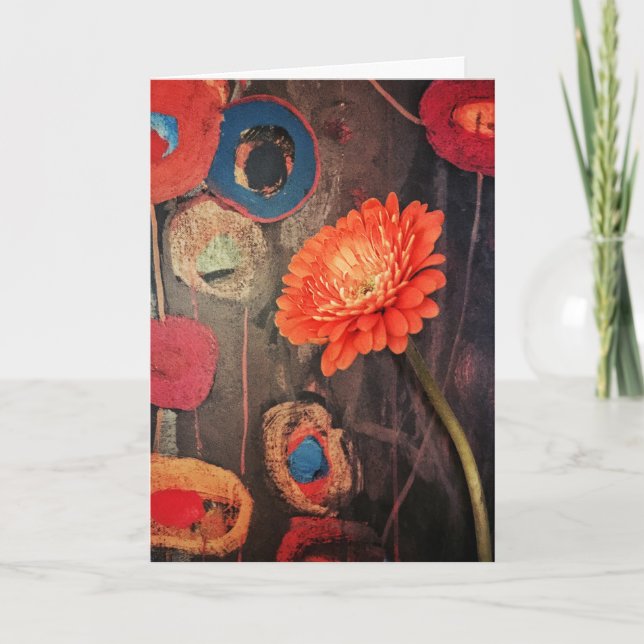 Carte Chic moderne Poppies Anniversaire (Devant)