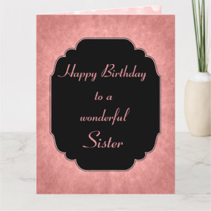 Carte Chic moderne rose étoiles Bonne Soeur d'anniversai