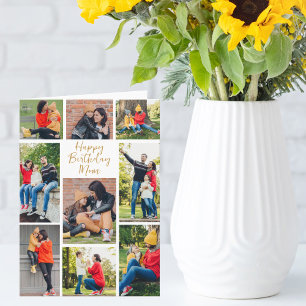 Carte Chic Mom Fille Photo Collage Personnalisé Annivers