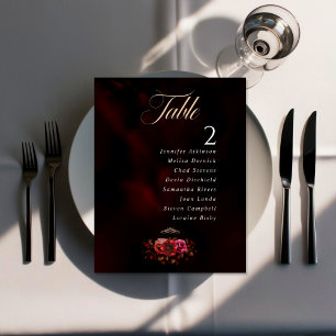 Carte Chic moody rouge floral Mariage dossiers