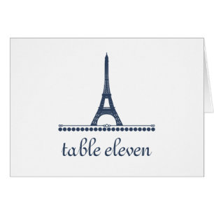 Carte Chic Numéro de Table Parisienne, Bleu