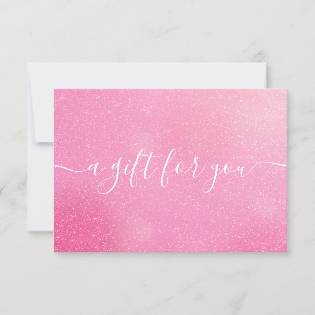 Carte Chic Parties scintillant rose Certificat cadeau (Devant)