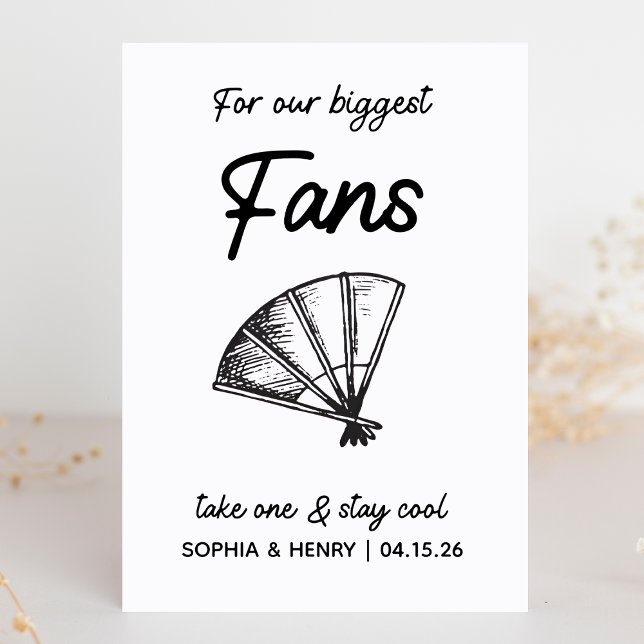 Carte Chic Personnalisable Pour Nos Fans Mariage Favor S (Customize this elegant wedding favor sign to match your big day—perfect for your biggest fans!)