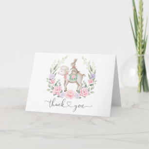 Carte Chic Printemps Lapin Floral Lapin & Merci Lamb 