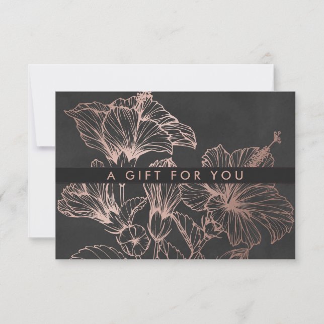 Carte Chic Rose Gold Floral | Certificat cadeau (Devant)