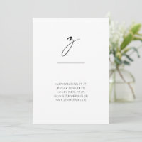 Chic + Simple Script Moderne Siège Alphabétique Z