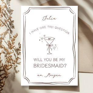 Carte Chic tendance Espresso Martini Bridesmaid Proposit