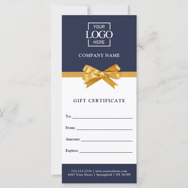 Carte Chic Trendy Business Personalized Gift Certificate (Devant)