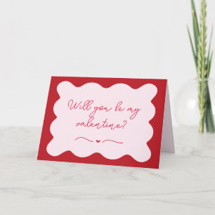 Carte Chic "Will You Be My Valentine" tendance rose & ro