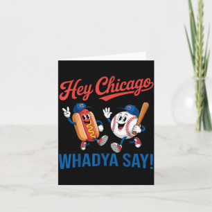 Carte Chicago Qu'est-ce que tu dis Funny Baseball Hotdog