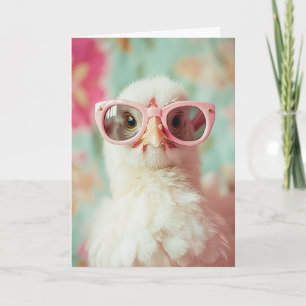 Carte Chick cool avec lunettes roses ressort