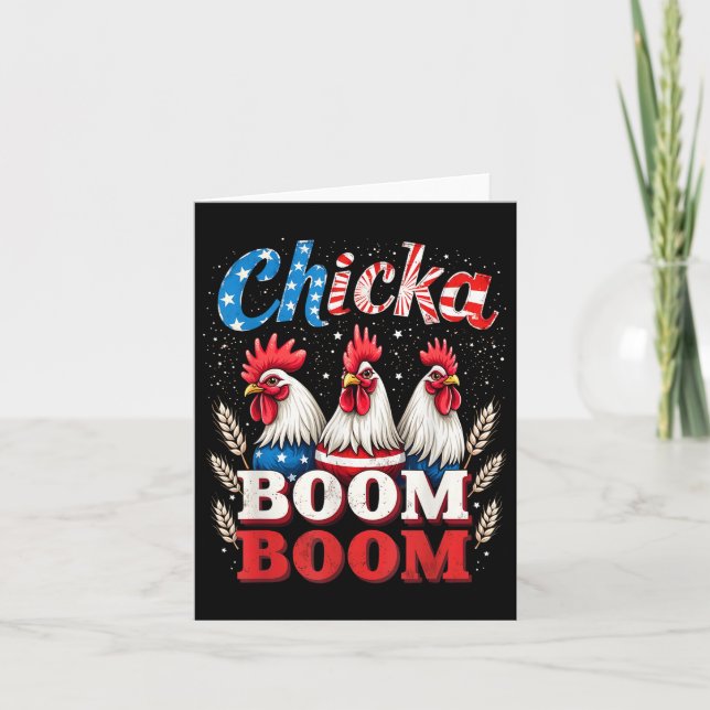 Carte Chicka Boom Boom Funny Patriotic Picken 4e De Ju (Devant)