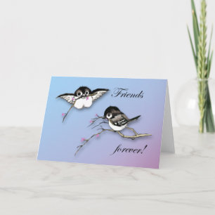 Carte Chickadees Cute Amis Forever