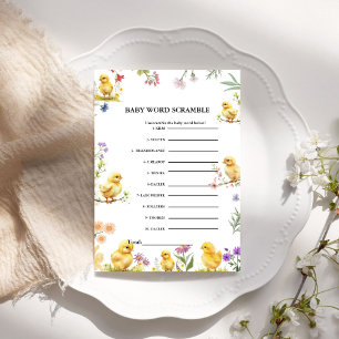 Carte Chicken Baby mot brouiller jeu baby shower