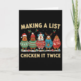 Carte Chicken Christmas Shirt, Making A List Chicken It 