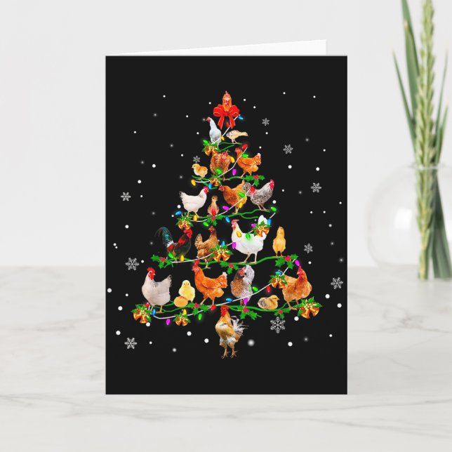 Carte Chicken Christmas Tree Ornament Decor Xmas  (Devant)