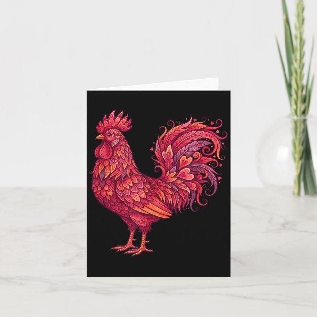 Carte Chicken Valentines Day Heart For Farmers Cute Chic (Devant)