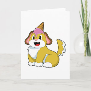 Carte Chien avec glace au gaufre