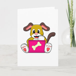 Carte Chien avec ordinateur portable