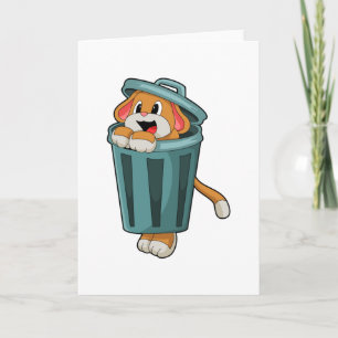 Carte Chien avec poubelle