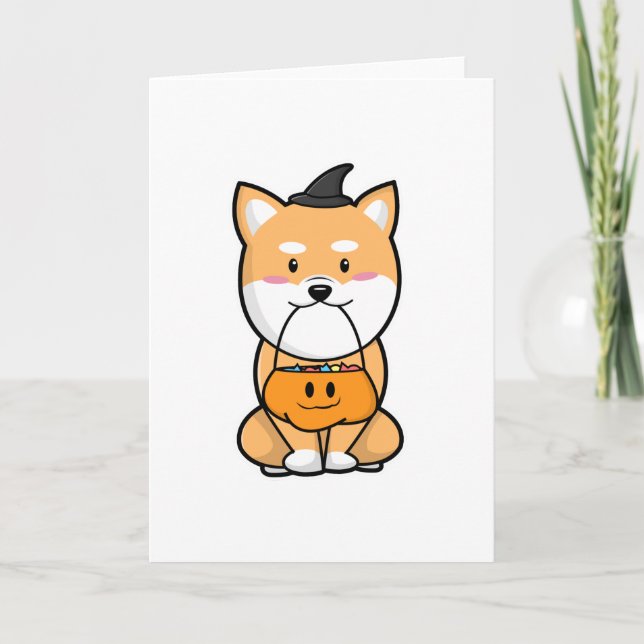 Carte Chien avec Trick or Treat (Devant)