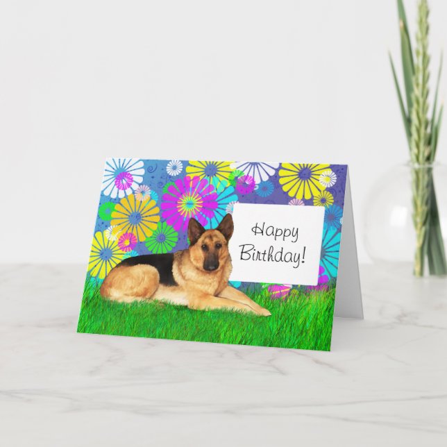Carte Chien berger allemand Anniversaire (Devant)