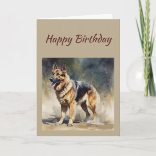 Carte Chien Berger Allemand Anniversaire Général Amusant