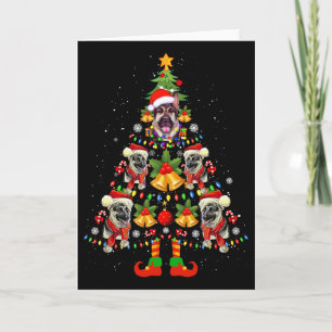 Carte Chien Berger Allemand Chapeau de Père Noël Arbre d
