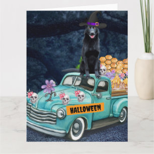 Carte Chien berger allemand Halloween Camion Effrayant n