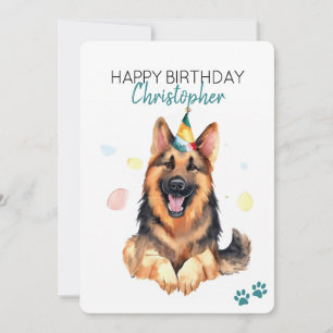 Carte Chien berger allemand Personnalisé Joyeux annivers