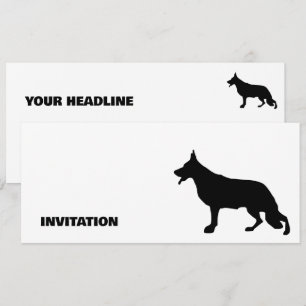 Carte Chien berger allemand Silhouette pure
